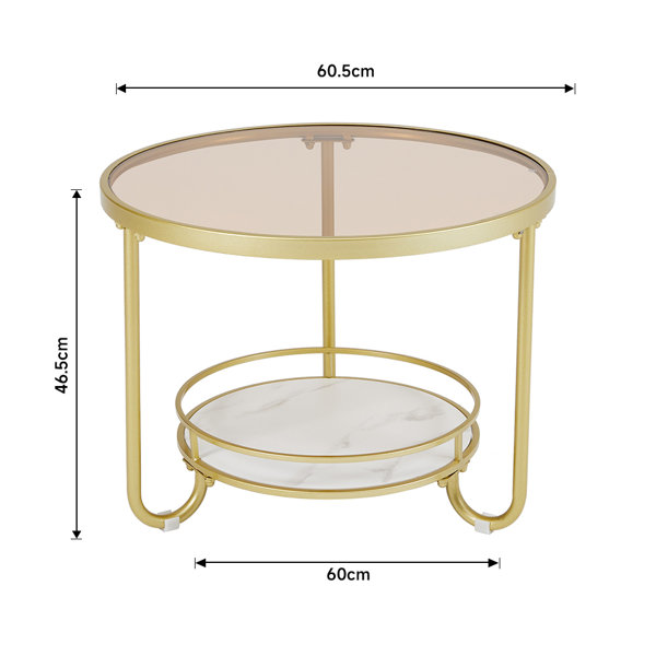 Fairmont Park Kulas Glass Top 3 Legs End Table Wayfair.co.uk